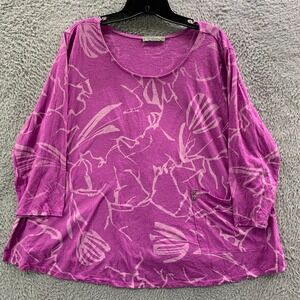 Chalet Et Ceci Blouse Womens XL Top Floral Extra Large Purple*